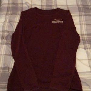Medium Hollister maroon long sleeve t shirt